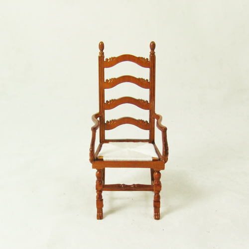 11003 High End Miniature walnut Armchair -1" scale - Click Image to Close